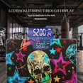 thumbnail image 3 of High Precision Body Weight Scale Smart Bathroom Scales with Large LCD Display(400lbs),Decorative for Bedroom-Pattern Of Colorful Stars And Skulls On Black Background, 3 of 4