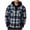Green, variant on Mens Fleece Jacket Button Down Drawstring Hooded Plaid Shacket with Chest Pockets Casual Loose Comfy Long Sleeve Shirt Jackets for Fall Winter Daily Layering Wear