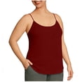 thumbnail image 4 of Women's Cotton Plus Size Adjustable Spaghetti Strap Camisoles Scoop Neck Soft Casual Year-Round Undershirts (1X-5X), #03 Wine XXL, 4 of 6