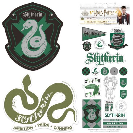 Paper House Harry Potter Slytherin Sticker Variety Pack – 3 Styles: 2 Vinyl Stickers 21 Piece Paper Sticker Set