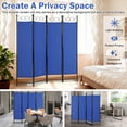 thumbnail image 2 of Room Dividers with 4 Panels Privacy Screen Folding Wall Dividers Room Partitions Dividers for Home Office, Blue, 2 of 7