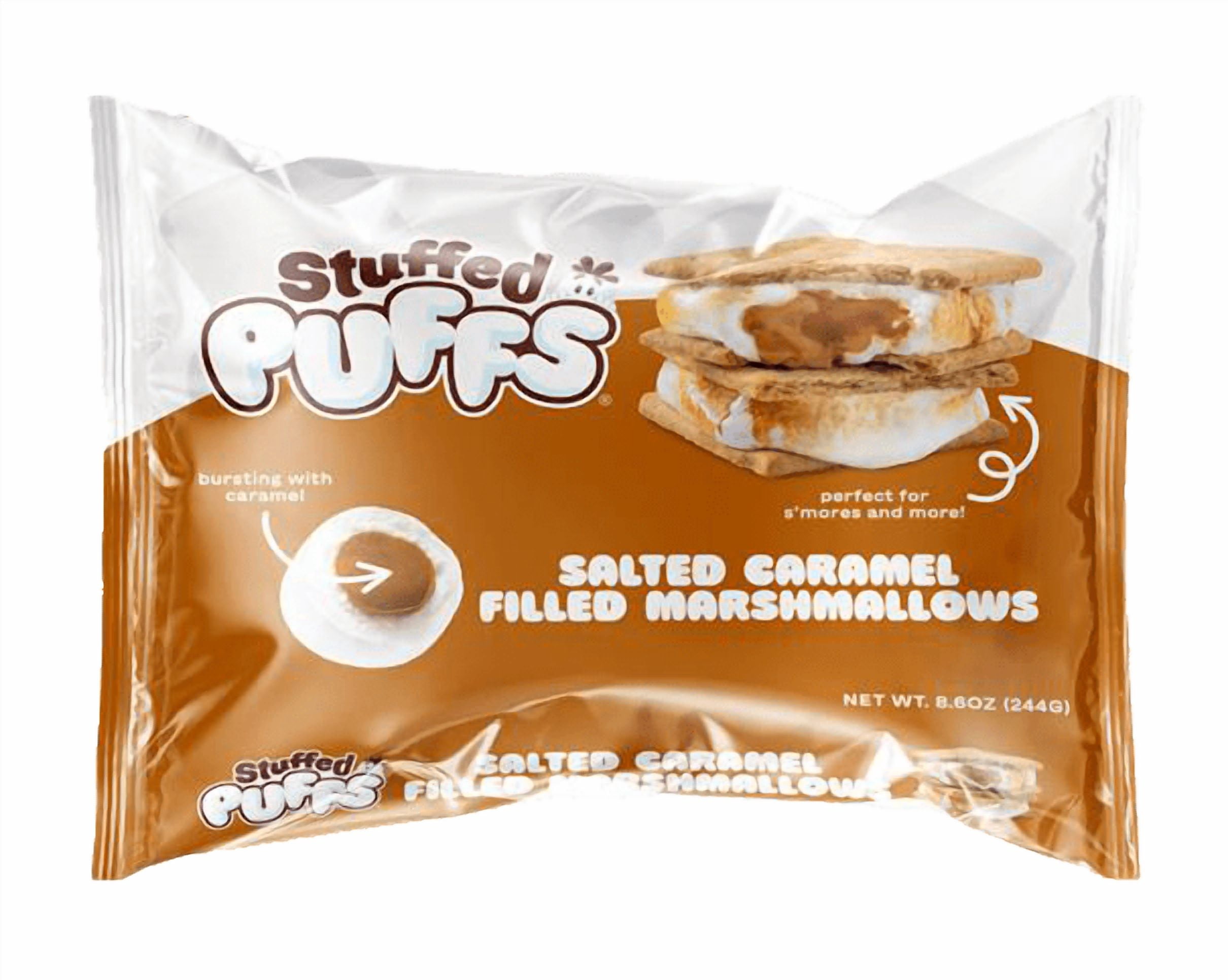 (3 pack) Stuffed Puffs Filled Marshmallows, Salted Caramel, 8.6 oz