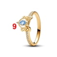 thumbnail image 4 of 925 Sterling Silver Princess Blue Zircon Carriage Ring Women Finger Ring For Party Jewelry, 4 of 5