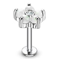 thumbnail image 1 of MoBody 16G Created Opal Flower Labret Piercing Stud Internally Threaded Monroe Lip Ring Helix Earring (White Created Opal - 6mm), 1 of 5