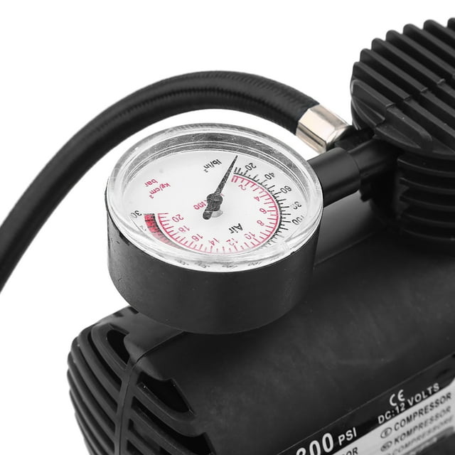 SJSP Mini Pompe de compresseur d'air Portable Infaltor Voiture 12 Volts 300 PSI pour vélos, Voitures, Motos, tricycles, pneus électriques, Football, Basket-Ball, etc.