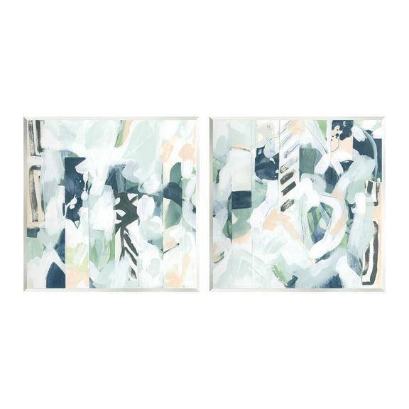 Stupell Industries Modern Mixed Pattern Arrangement Painting Unframed Art Print Wall Art, Set of 2, Design by June Erica Vess