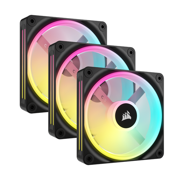 Restored Premium Corsair QX120 iCUE LINK RGB 120mm PWM Case Fan Kit - Black (Refurbished)