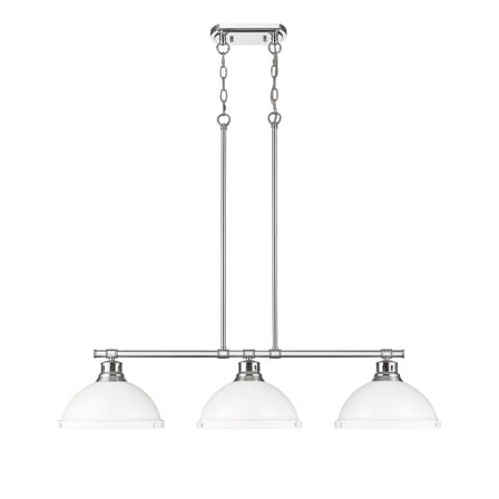 Yep by Golden Lighting Duncan 3-light Island Light in Pewter and Matte White shade