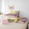 thumbnail image 6 of Manfei Pink Flowers Girl Bedding Comforter Set 7 Pieces,Spring Garden Full Bedding Set Lightweight,Abstract Oil Painting Fitted Sheet Flat Sheet,Ultra Soft Home Decor,Reversible, 6 of 8