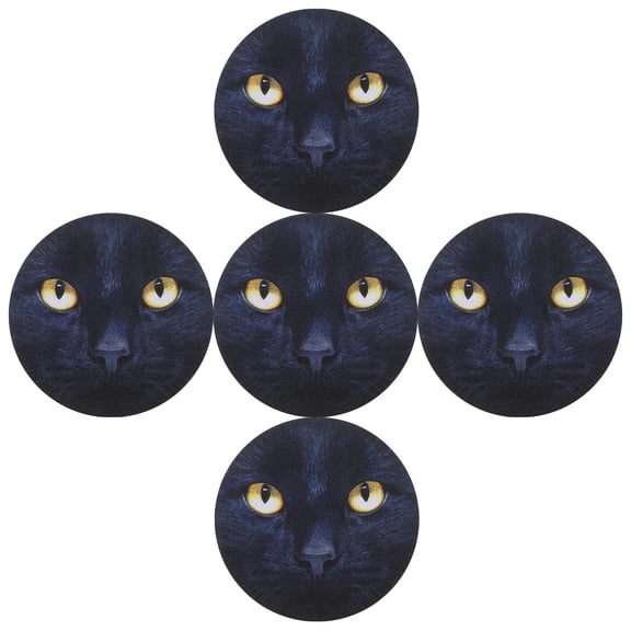 Homoyoyo 5Pcs Car Coasters Rubber Cup Holder Pads Black Car Interior Accessories