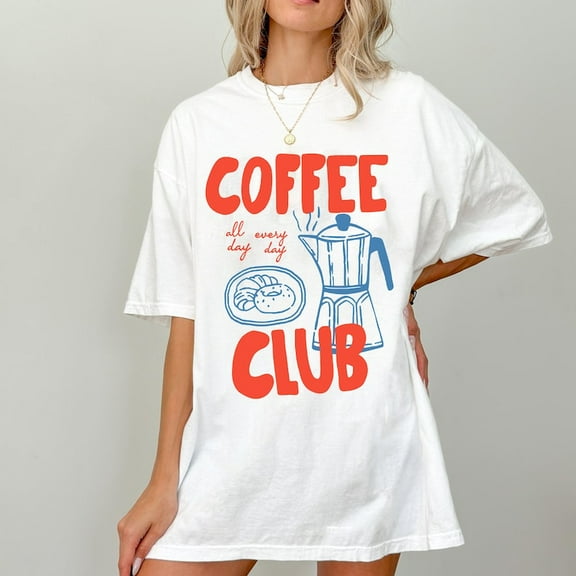 Coffee Club Lover T-Shirt | Trendy Coffee Lover Design | Iced Coffee Lover Shirt | Coquette Social Club Shirt | Coffee Sublimation Tee