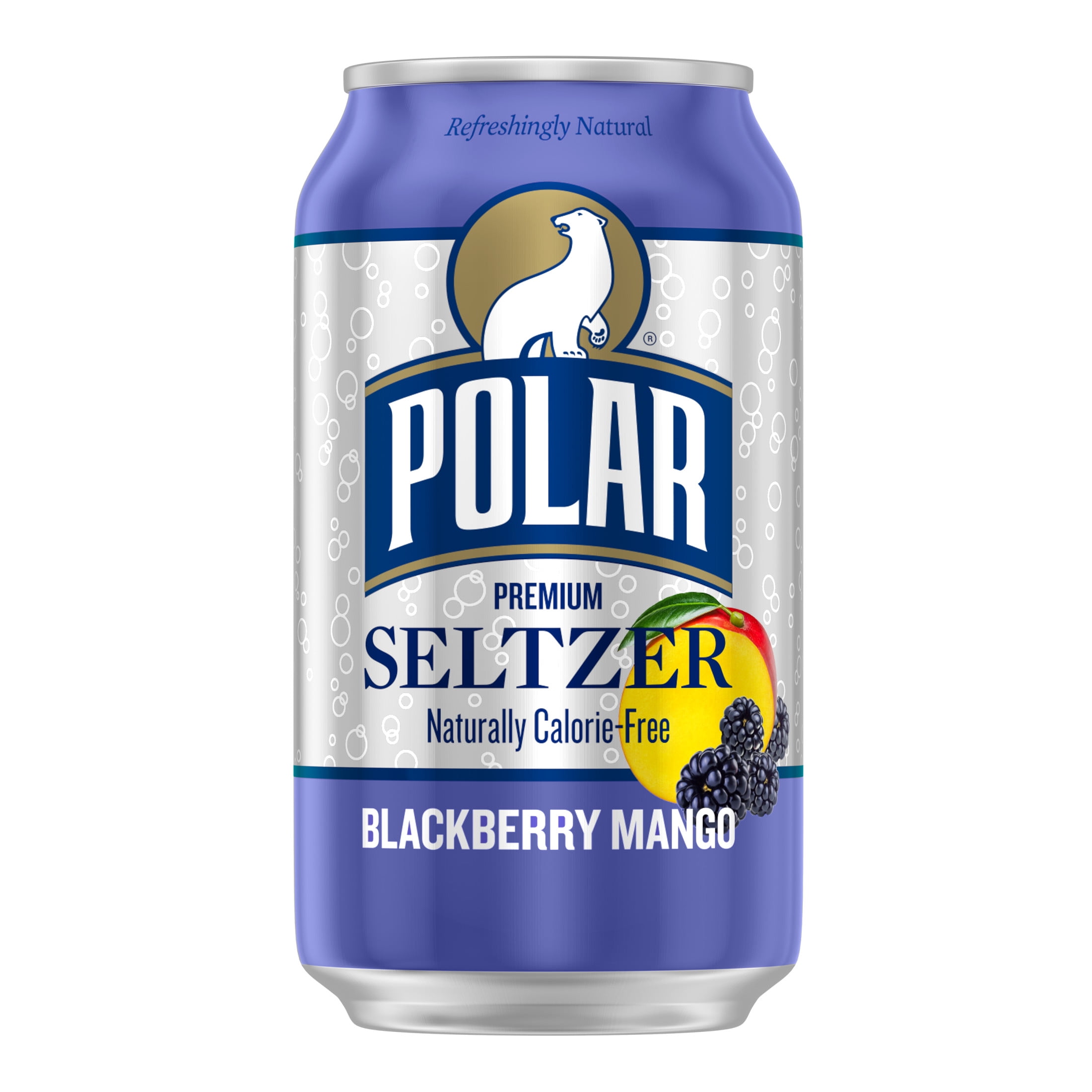 (6 pack) Polar Zero Calorie Blackberry Mango Sparkling Seltzer Water, 12 fl oz, 8 Pack Cans