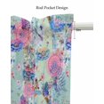 thumbnail image 5 of Abstract Floral Linen Curtain Valance for Bedroom/Bathroom/Kitchen/Office/Living/Dining Room Windows,Contemporary Street Art Pink Blue Art Rod Pocket Topper Drapes Decorative Cafe Drapery Panel 54x18, 5 of 6