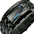 thumbnail image 6 of Fashion Mens Binary Sports Watch Digital LED Matrix Waterproof Outdoor Casual Black Bracelet Square Blue Backlit Watches, 6 of 8