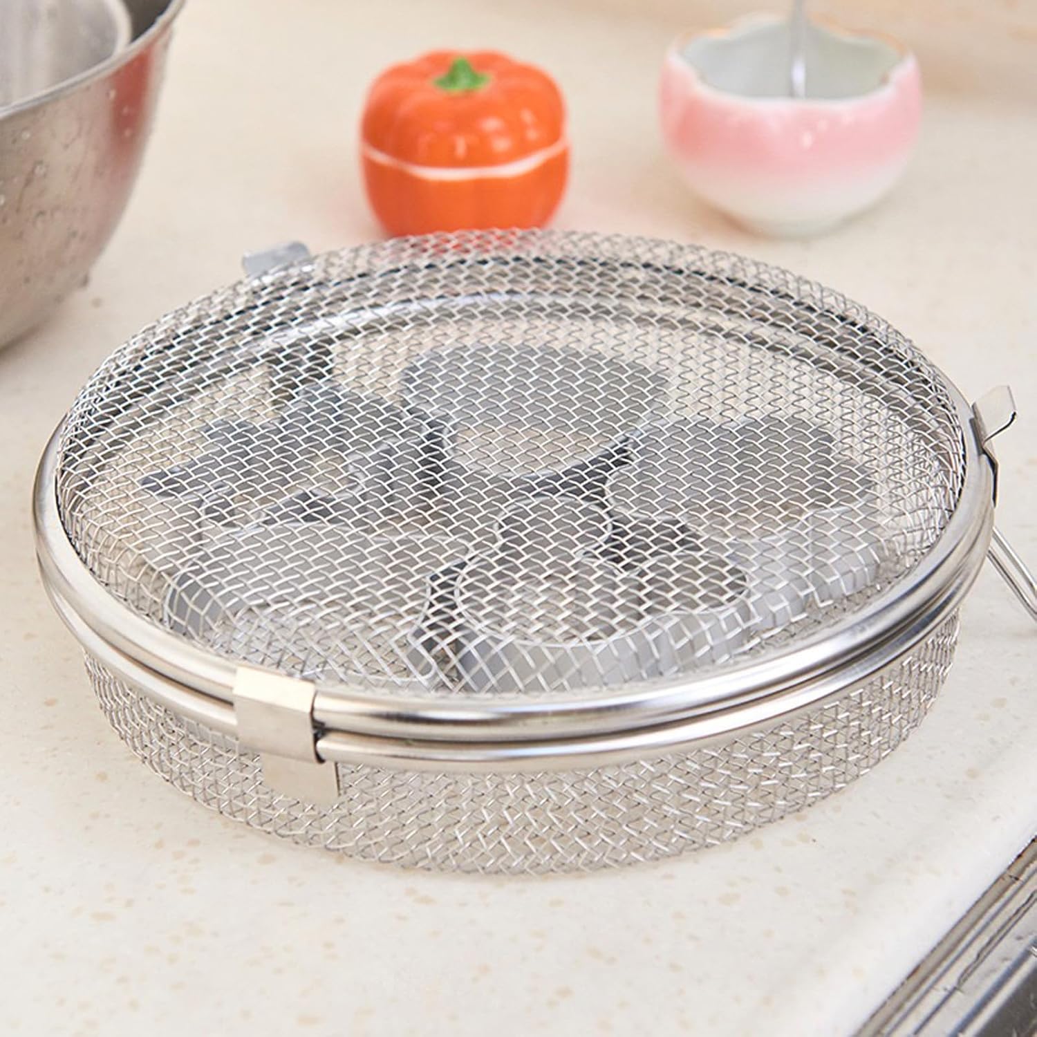 ABPETE Dishwasher Basket for Small Items, Bottle Parts Dishwasher Basket, Dishwasher Silverware Basket, Stainless Steel Strainer Fruit Washing Bowl