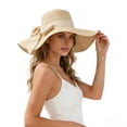 thumbnail image 2 of Iyufng Women's Straw Hat Outdoor Summer Wide Brim Sun Hat Bow Accessory Beach Breathable Hat, 2 of 7