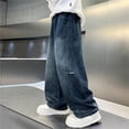 thumbnail image 2 of Byoo Toddler Boys Vintage Denim Pants Casual Soft Loose Fit Wide Straight Leg Baggy Trousers Comfortable Jeans, 2 of 8
