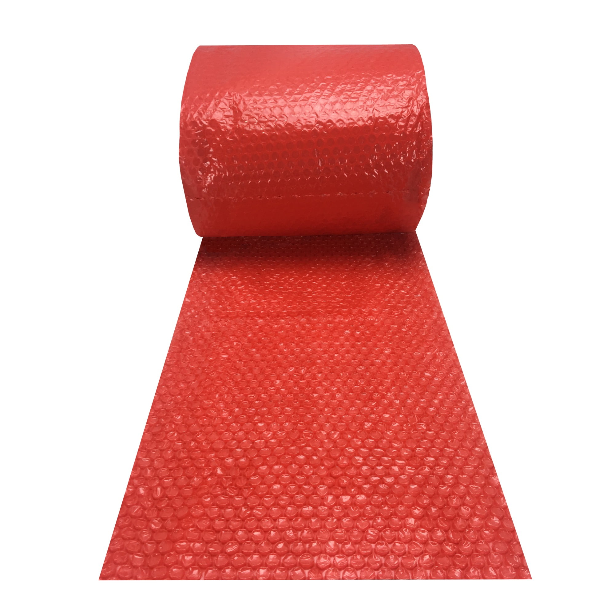 uBoxes Red Colored Bubble Roll, 120 ft x 12 in, 3/16 in Small Bubble