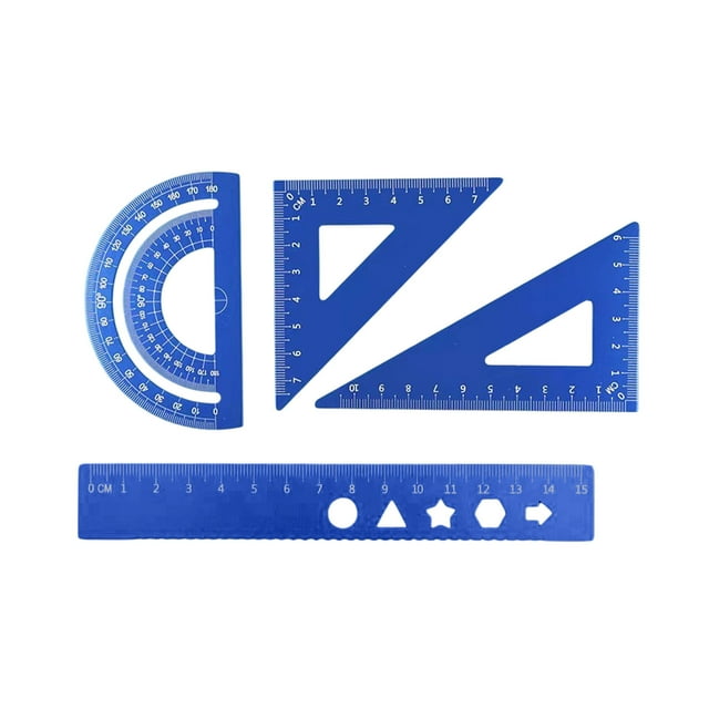 Règle pour Dessiner en Alliage d'Aluminium, un Ensemble de Règle Multifonctionnelle, Règle Triangulaire, Quatre Ensembles de Règles en Métal