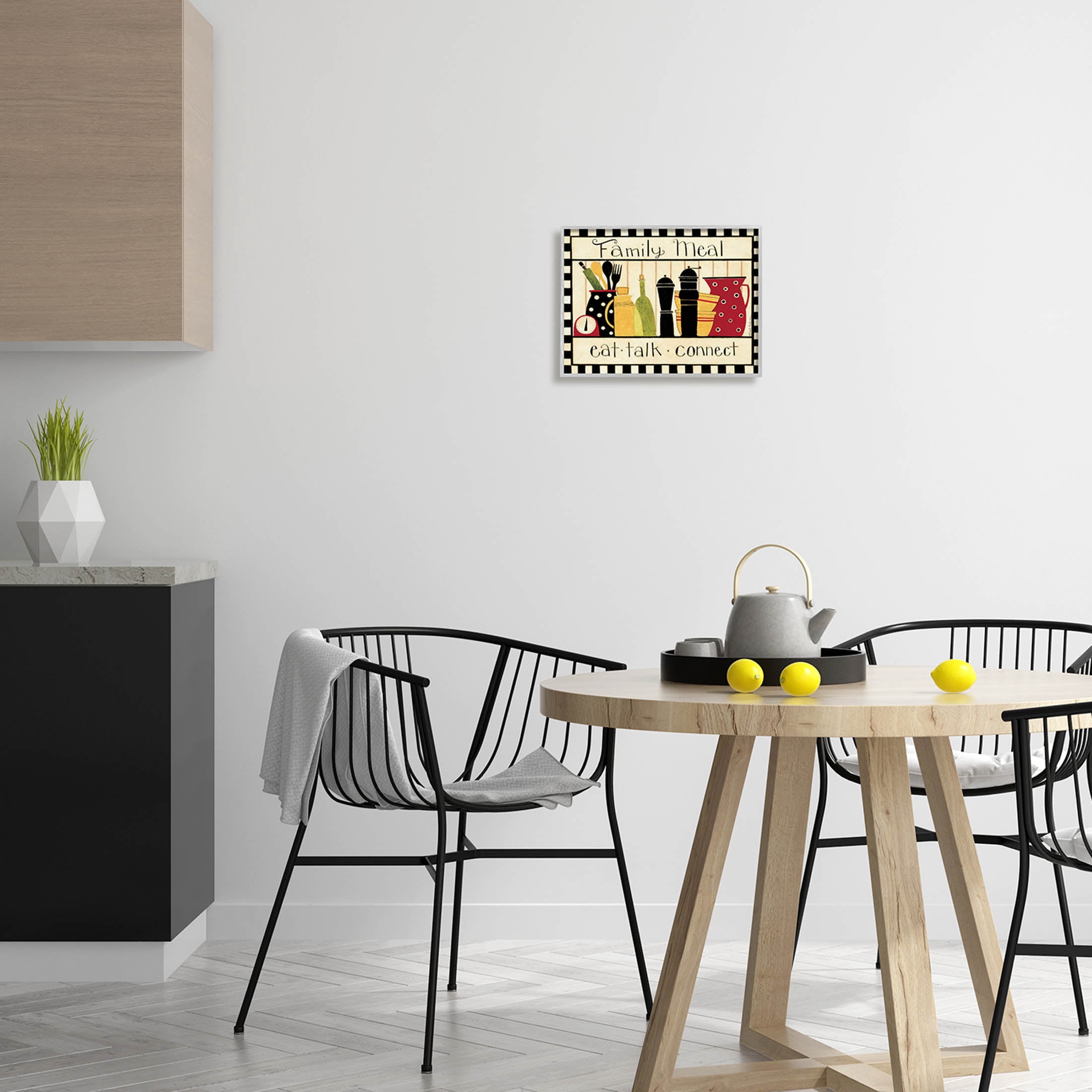 Family Meal Vintage Kitchen Utensils Food & Beverage Graphic Art Gray Framed Art Print Wall Art