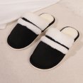thumbnail image 5 of Xfvqtps Fuzzy Slippers for Womens Fluffy Slippers Large Size Suede Plush Edge Memory Foam Thick Bottom Non Slip Indoor House Warm Winter Cozy Slippers Black, 5 of 8