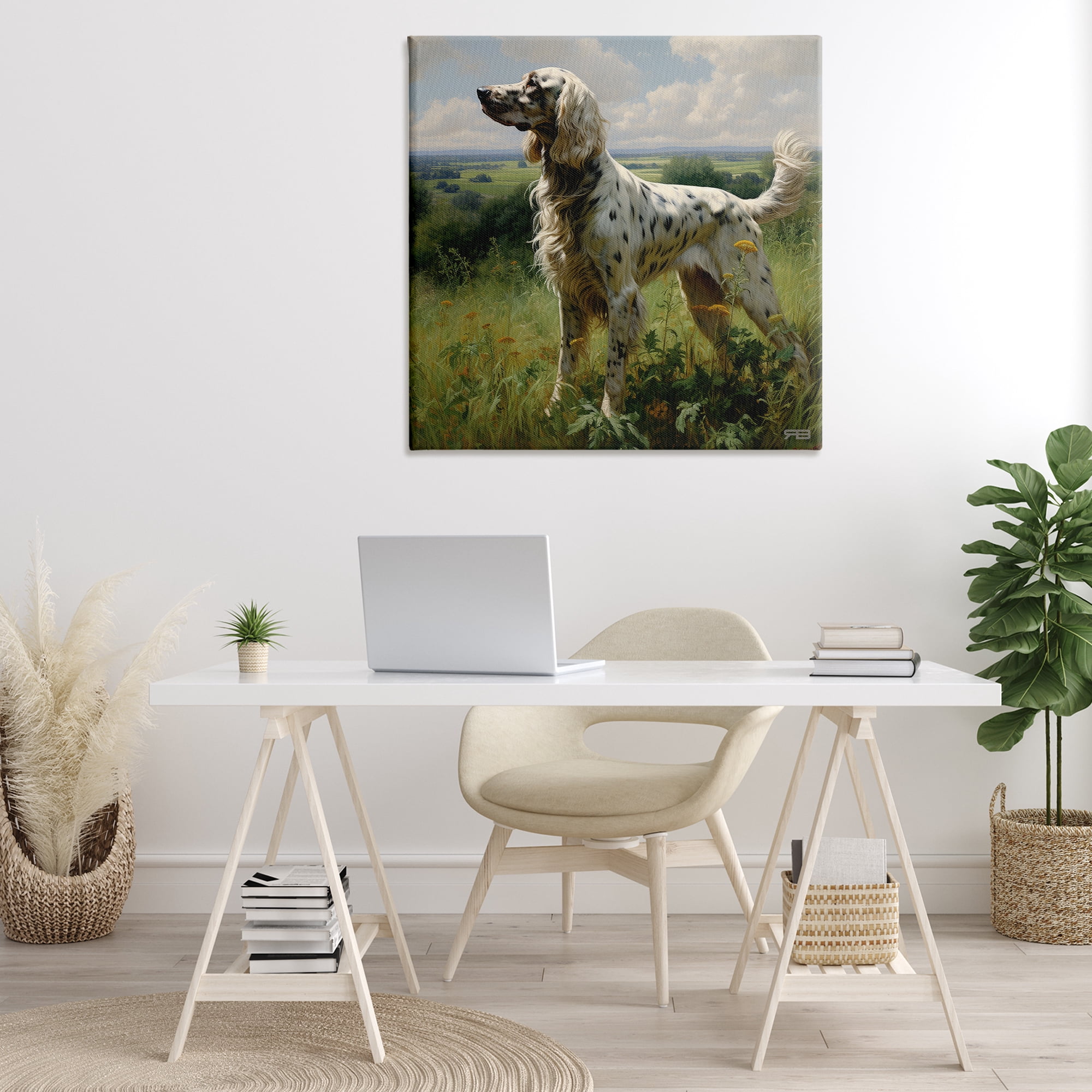 Stupell Industries Dalmatian Dog in Countryside Animals & Insects Painting Gallery Wrapped Canvas Art Print Wall Art, 36 x 36