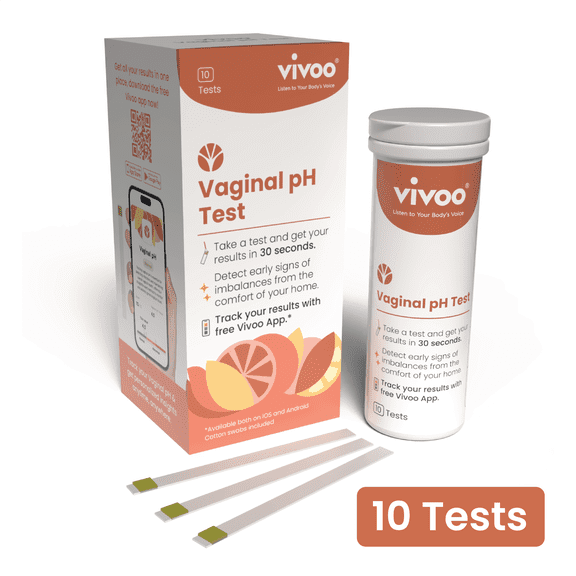 Vivoo Vaginal pH Test Strips, 10 Count - Quick and Accurate Health Monitoring