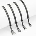 thumbnail image 2 of 10Pcs Stainless Steel Slider Bracelets 26cm Adjustable Slider Bracelet with Rhinestones Ends Black Bracelet Bracelet Chains for Jewelry Making Extender Chains for Woman DIY Making, 2 of 6