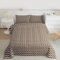thumbnail image 3 of Homewish Brown Fashion Plaid Bedding Comforter Set for Teens, Modern Square Checkered Twin Comforter Sets, Chic Buffalo Reversible Bedding Set, Luxury Bedroom Decor, 2 Pieces, 3 of 9