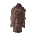 thumbnail image 2 of Estatua de cabeza de Buda, adorno artificial, colección de regalos de inauguración de la casa, meditación Marrón oscuro, 2 of 9