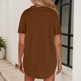 thumbnail image 4 of Lixiuxyad Slim Basic T Shirts Women's Knit Shirt Top,Brown L, 4 of 5