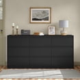 thumbnail image 2 of Furnihold Large 9-drawers Dresser For Bedroom, Modern 63"W Double Dresser for Closet, Black, 2 of 6