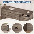 thumbnail image 6 of 12 Drawers Wooden Dressers for Bedroom, Wood Chest of Drawers Clothes Storage Organizer for Living Room, Hallway, Modern Wide TV Stand Dresser for 65 Inch TV, 61" W × 15.8" D, 6 of 9