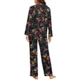 thumbnail image 6 of DISNIMO Women's Pajama Set 2 Piece Pj Sets Butterfly Printed Long Sleeve Top and Wide Leg Pants Comfy V Neck Sleepwear Button Down Loungewear Nightwear, 2XL, 6 of 7
