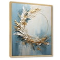 thumbnail image 2 of Designart "Wreathed In Blue And Gold Botanical Melody I" Wreath Floater Framed Canvas Wall Art, 2 of 5