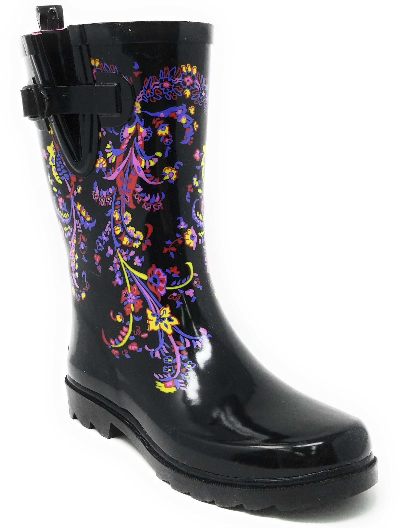 Women Rubber Rain Boots MidCalf 11" Classic Waterproof Lotus Designs