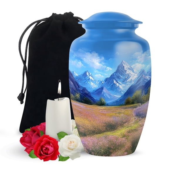 Yatskia Mountains Decorative Large Cremation Urn for Ashes Adult Mom and Dad, Funeral Burial Urns for Human Ashes Adult Dad, (Classic Large, 10 Inch)
