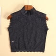 thumbnail image 6 of Women Decorative Floral Lace Faux Collar Stand Collar Scalloped Trim Sleeveless Vest Mock Neck Dickey Pullover Half Shirt Sweater Crop Top, 6 of 19