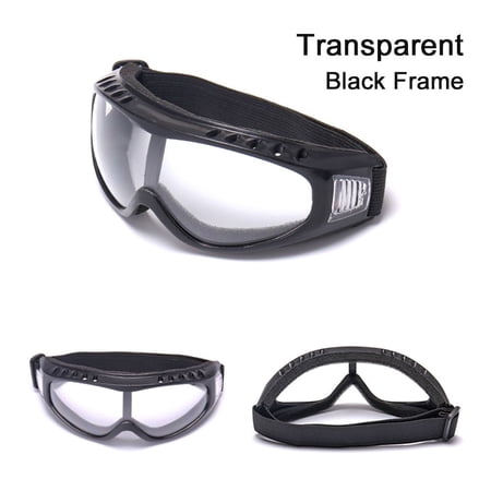 Unisex Dustproof Lens Frame Winter Windproof Moto Cycling Snowboard Ski Goggles Eyewear Glasses TRANSPARENT BLACK FRAME