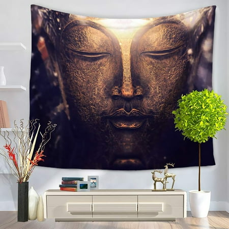 Buddha Hanging (60 * 50 inches Buddha Printed Tapestry Soft Polyester Wall Hanging Art Tapestry Home Living Room Bedroom)