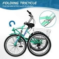 thumbnail image 6 of 20" Folding Tricycle for Adults Seniors with Big Basket, 7 Speed Low-Step Through Frame 3 Wheel Bikes Suitable for Women, Men for Cycling, Shopping, Exercise, Support up to 450 LBS, 6 of 9