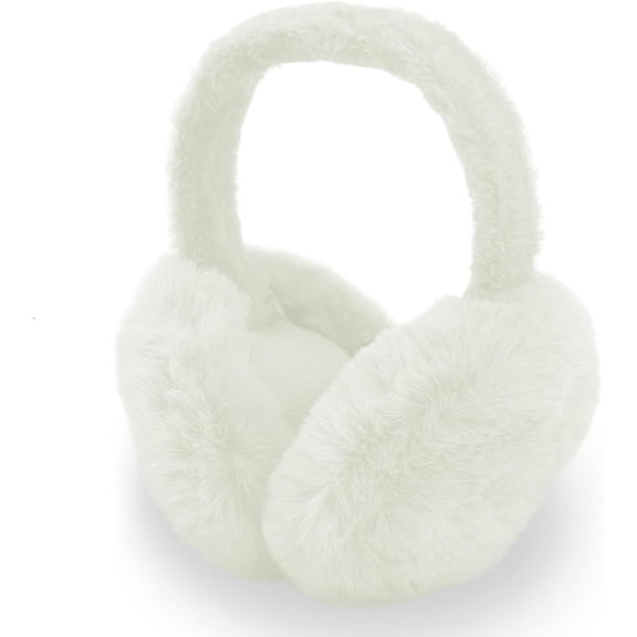 Winter Ear Muffs for Women and Girls, Faux Fur Foldable Fluffy Warm Ear Covers, Outdoor Use