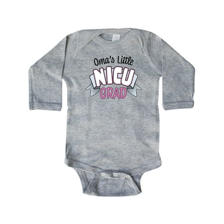 

Inktastic Oma s Little Nicu Grad in Pink with Banner Gift Baby Boy or Baby Girl Long Sleeve Bodysuit