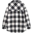 thumbnail image 3 of Women's Plaid Long Sleeve Button Down Wool Blend Shirt Jacket Blouse, 3 of 5