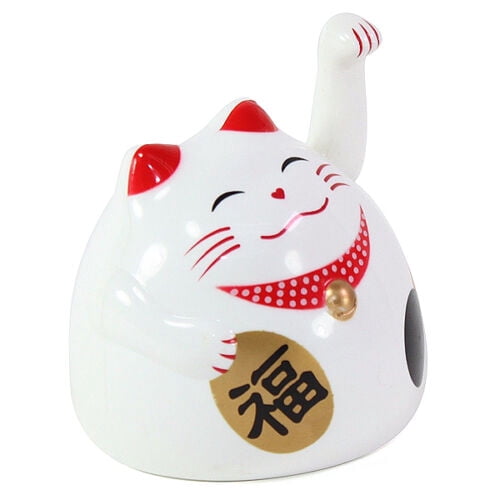 ERROR Two Small White Beckoning Fortune Happy Cat Maneki Neko Toy Home Decor Business Gift EHD