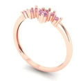 thumbnail image 2 of 0.17 ctw Wedding Band for Women - 14K Rose Gold Simulated Pink Diamond Stackable Eternity Ring, 2 of 6