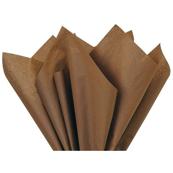 Pack Of 24, Solid Chocolate Tissue Paper 20 X 30" Sheet Pack Made From 100% Post Industrial Recycled Fibers Made In USA