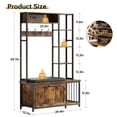 thumbnail image 3 of Entryway Hall Tree with Bench and Storage, Hall Tree with Coat Rack, Coat Tree, Shoe Rack Organizer for Hallway, Entryway, Bedroom, Brown, 3 of 8