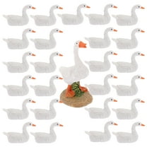 unbranded  26 Pcs Mini Figurine Lovely Figure Plush Duck Decor Miniature Dollhouse Accessories White