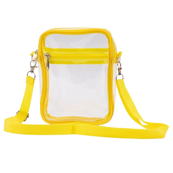 Transparent Jelly Backpack, Single Shoulder PVC Clear Bag for Sports Travel Gym - Portable Stadium Approved Clear Wallet with PVC Buckle Handle (Yellow)